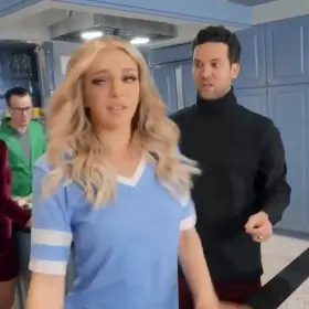 Excited at her dinner party