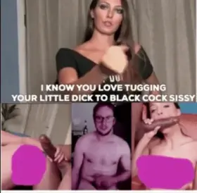 Tug that little clitty to black cock sissy