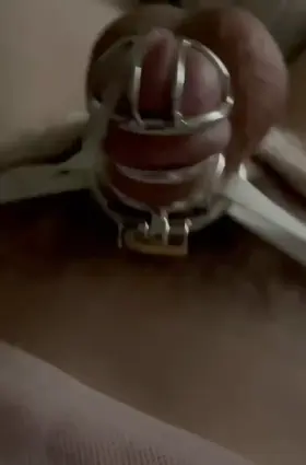 No touch orgasm just fantasizing….. I think I need a new cage