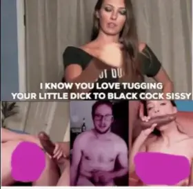 Rub that little sissy clitty and focus on the big black cock