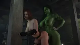 Futa She Hulk and Black Widow (Amazonium) [Marvel]