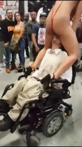 Generous Pornstar Lets Wheelchair Guy Eat Her Pussy