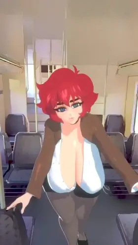 Big Tits Mom Starts Masturbating When There's No One On The Train