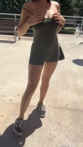 [F] There's no better feeling that flashing my tits outdoors