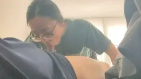 Nerdy Asian sucking cock after class 🤓
