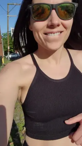 I can't even go for a walk around the block without pulling my tits out. I'm sure my neighbors love me.