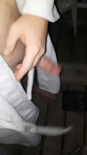 having some fun on the patio