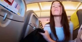 My sister jerked me off on the plane and ate my cum