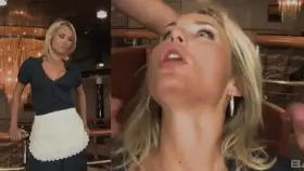 Guys generously pump sperm on her face