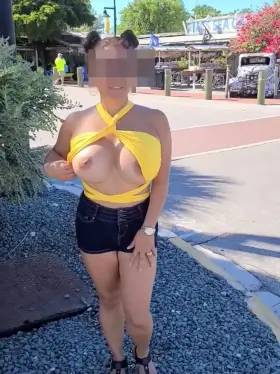 Indian Wife Flashing Passers-by at a Busy Street Corner