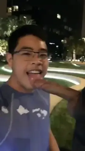Sucking a cock in public