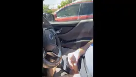 Car cumshot before getting beers