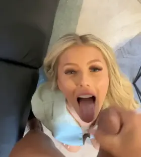 my ultra hot blonde stepsis get a facial before dad come back home 💦🔥