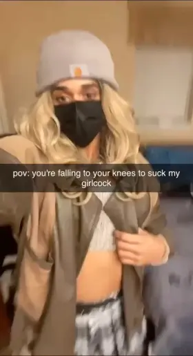 POV: You're falling to your knees to suck my girlcock