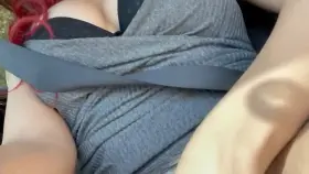 flashing my pink pussy at a stoplight— wanna lick it?🙈