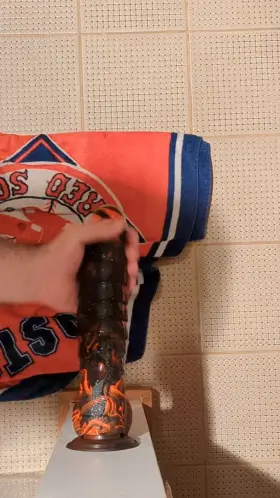 Riding my big ribbed toy deep and hard