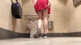 I am pissing on the floor in the mall bathroom [f]
