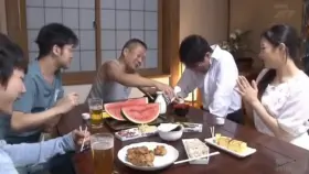 [JAV] Drunk guy falls asleep to wake up and find his wife being used by his friends
