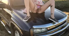 My friend told me I could make a mess on his hood, of course I couldn’t say no!