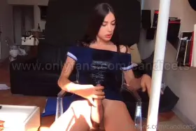 Pissing on herself then cums on self
