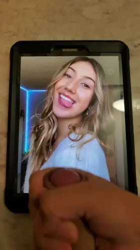 Sexy Brunette with Her Tongue Out