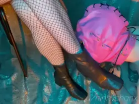 Licking my boots clean is such a privilege for my pathetic beta cuck. Especially since my bull forbade him to touch my naked body in any way [f] [m]