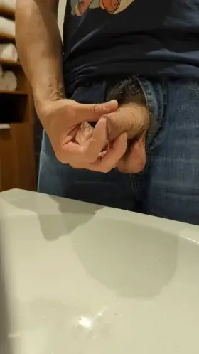 Fingering out the precum from my slit and hood