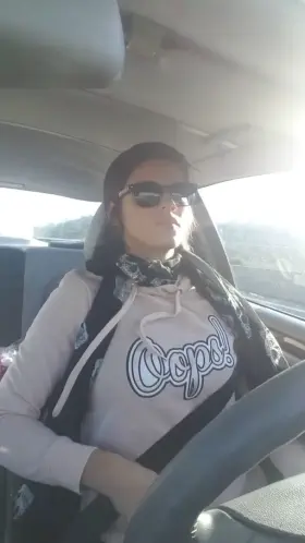 Driving with my boobs out [f]