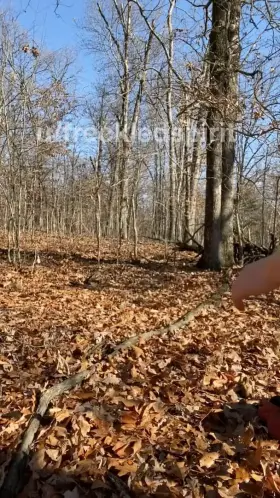 Along a bike trail. Two bikers drove by as I was taking my clothes off