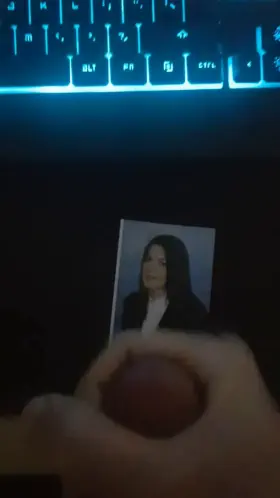 Cum tribute on a physical picture