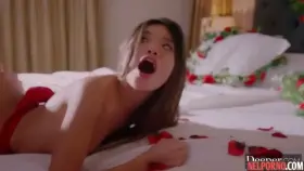 Tattooed rock musician pulls panties off Asian girl and gently has it in the slit