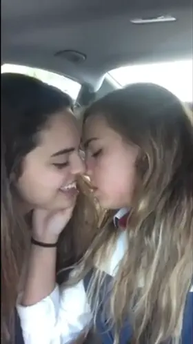 Cuties kiss in car (fixed)