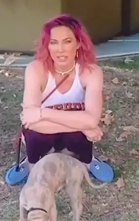 Whitney Cummings taking a piss in the grass on Instagram