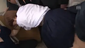 Her skirt got covered on the way to school