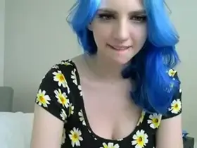 Taking off floral top to show big tits