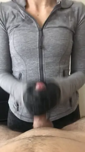 After a few days, he thought he was gonna get to cum in my pussy lol. Nope, cum all over yourself bitch boy