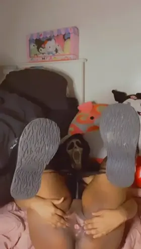 A thick ebony with a tight pink pussy