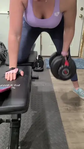 Don't get caught checking out the girl at the gym, watch me! 200+ pics and videos with outfits, workouts, and my fit friend.