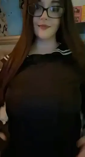 School girl ready to show what’s underneath her shirt [oc]