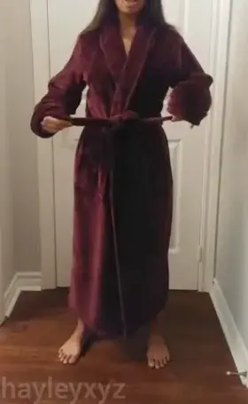 [GIF] I wonder if I can get you hard before my robe hits the floor?