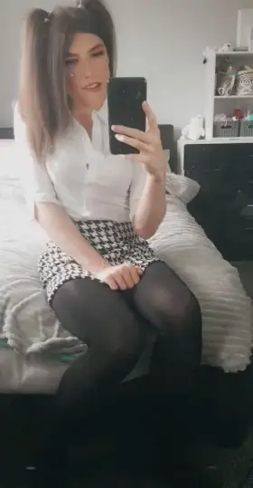 My girlfriend got promoted at her firm, since then she has been needing a new assistant. She suggested I apply for the role. I signed the contracted and everything but I didnt read anything... the uniform is so short and humiliating and part of the criteria is implants to give be d cup breasts 🙈