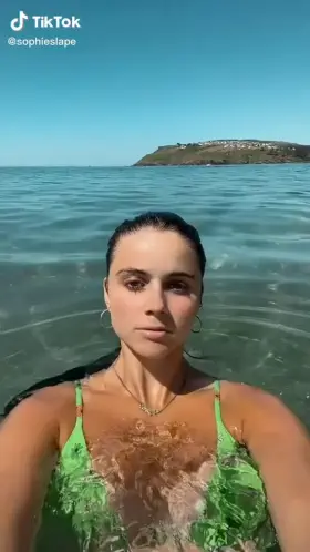 Wet boob tanlines