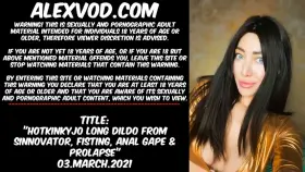 Hotkinkyjo long dildo from sinnovator, belly bulge, fisting, anal gape & prolapse