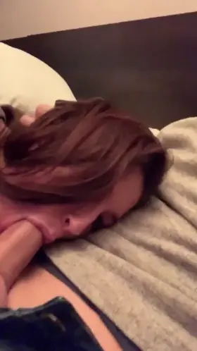 I’ll keep my head still and my mouth open. You thrust in and out!