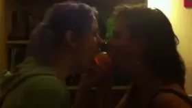 Two Amateur Girls Synchronize Deeepthroat Dildo Balls Deep