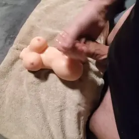 Little fuck toy makes thick hard cock cum