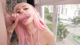 Sakura from Naruto Cosplay Slut Gets a hard cock in her mouth