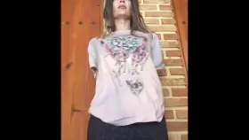 Having fun in my fav tee then my neighbor saw me! [OC]