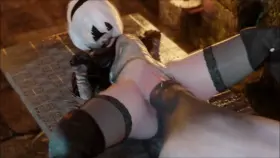 Yorha 2b gets stomach and chest pain (theBartender) [NieR: Automata]