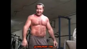 Alpha Muscledaddy Flexing Arms Pulling Down Pants ((VIDEO))